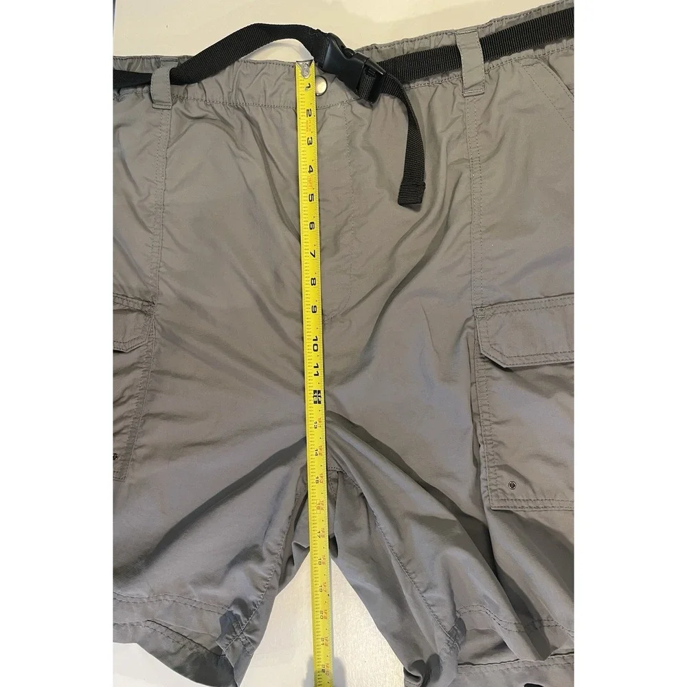 Croft & Barrow Mens XXL Gray Nylon Cargo Hiking Shorts Belted Quick Dry Outdoor